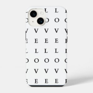 Funda Para iPhone 14 Amar el texto en blanco y negro