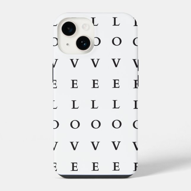 Funda Para iPhone Amar el texto en blanco y negro (Reverso )