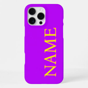 Funda Para iPhone 16 Pro Max Amarillo 3D Magenta Moderno Nombre   Tendance Fres