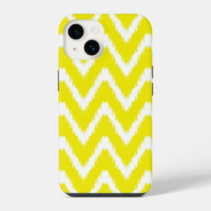 Funda Para iPhone 14 Amarillo Dorado Ikat Chevron Asiático Moods