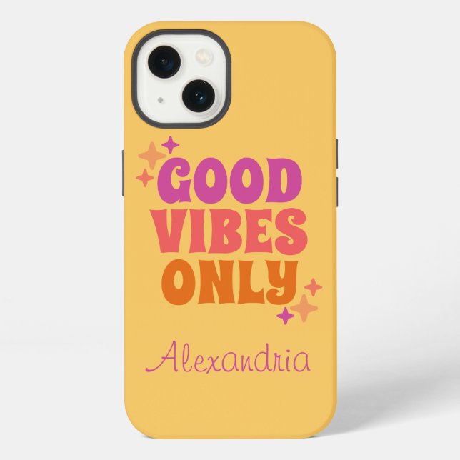 Funda Para iPhone Amarillo Vibraciones Personalizadas (Reverso )