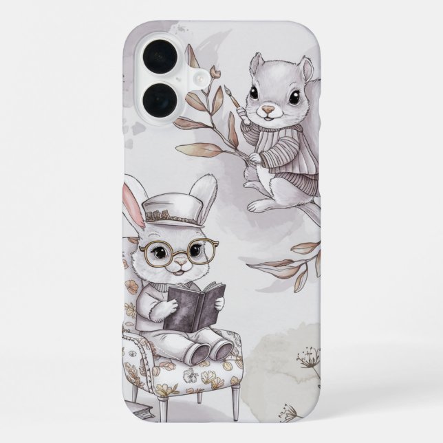 Funda Para iPhone Amigos del Bosque en el Estudio (Reverso )