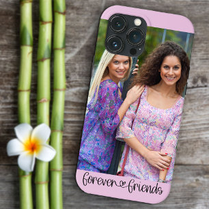 Funda Para iPhone 13 Pro Max Amigos para Siempre Foto Tipografía de Corazón Bon