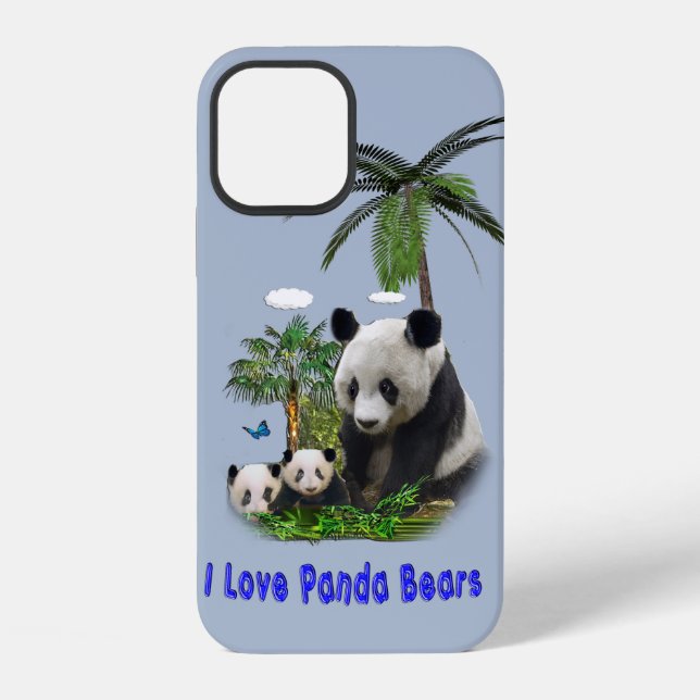 Funda Para iPhone Amo a los osos panda (Reverso )