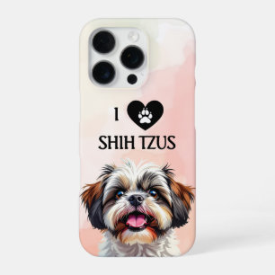 Funda Para iPhone 16 Pro Amo a mi cachorro de raza Shih Tzu