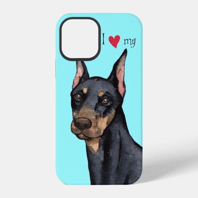 Funda Para iPhone Amo a mi Doberman (Reverso )