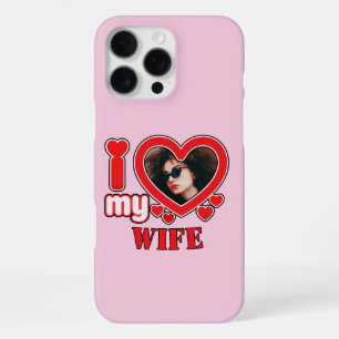 Funda Para iPhone 16 Pro Max Amo a mi esposa foto y texto personalizados