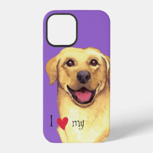 Funda Para iPhone 12 Amo a mi Labrador Amarillo