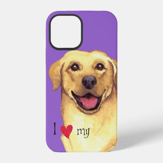 Funda Para iPhone Amo a mi Labrador Amarillo (Reverso )