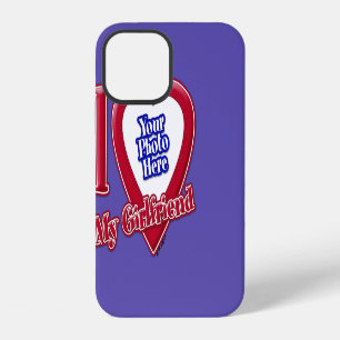 Funda Para iPhone 12 Amo a mi novia Foto Corazón Rojo Morado