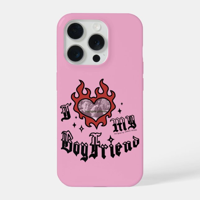Funda Para iPhone Amo a mi novio - Rojo - DingusDesign  (Reverso )