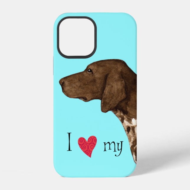 Funda Para iPhone Amo a mi Pointer Alemán de Pelo Corto (Reverso )
