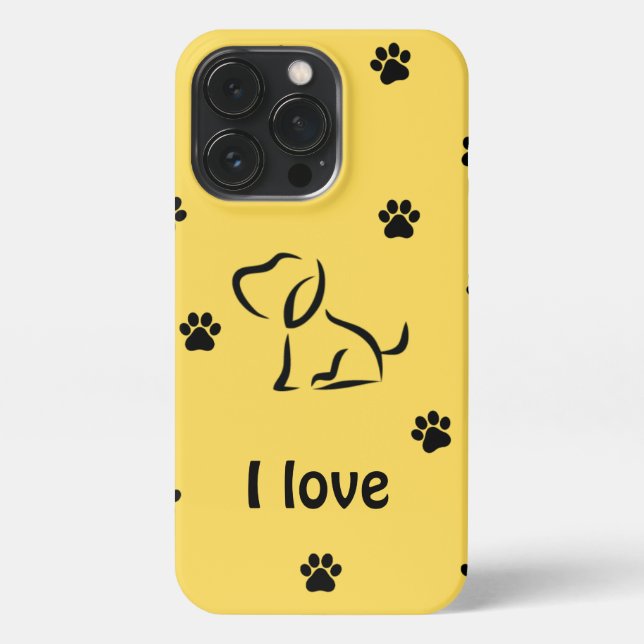 Funda Para iPhone amo al personalizado yellowbabo dog (Reverso)
