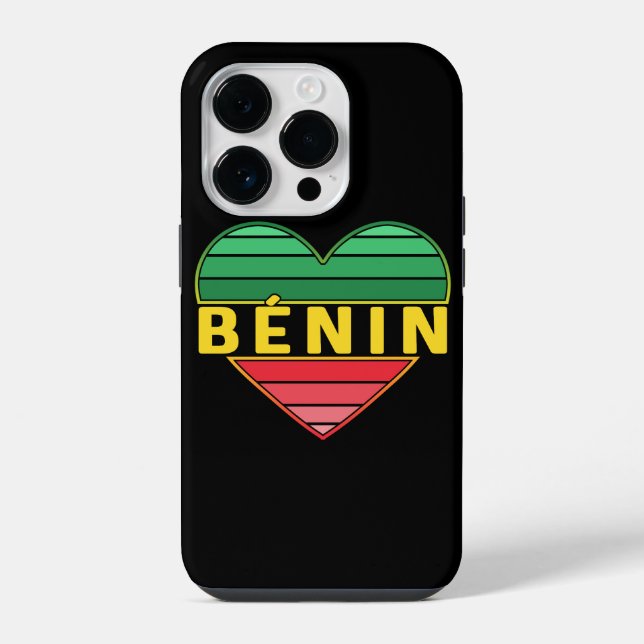 Funda Para iPhone Amo Benín, Corazón Beninés (Reverso )