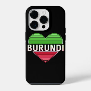 Funda Para iPhone 14 Pro Amo Burundi, Corazón Burundés