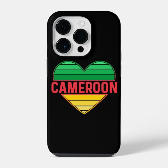 Funda Para iPhone Amo Camerún, Corazón camerunés (Reverso )