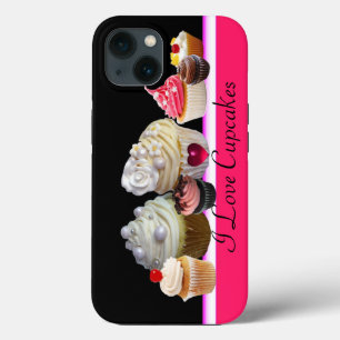 AMO DELICIOSOS CUPCAKES Rosa, Fucsia Blanco