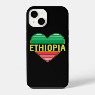 Funda Para iPhone 14 Amo Etiopía, corazón etíope