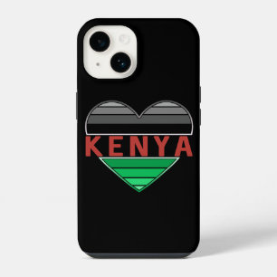 Funda Para iPhone 14 Amo Kenia, corazón keniano