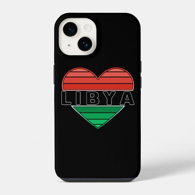 Funda Para iPhone Amo Libia, Corazón Libio (Reverso )