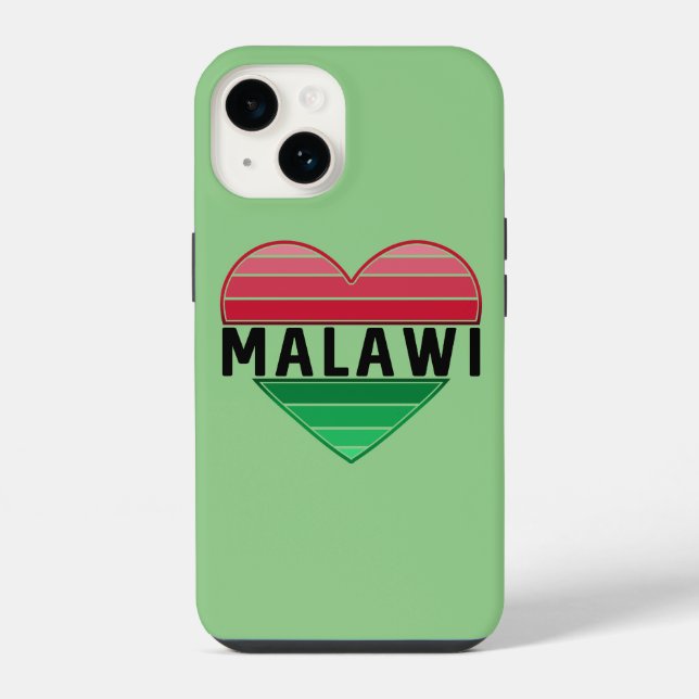 Funda Para iPhone Amo Malawi, corazón malauí (Reverso )