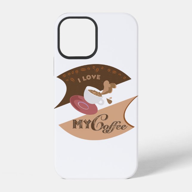Funda Para iPhone Amo mi café Retro Java (Reverso )