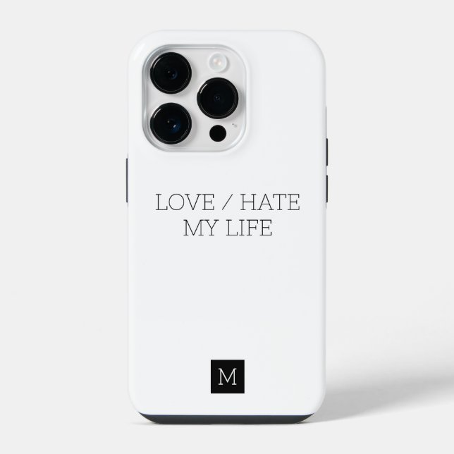Funda Para iPhone Amo/Odio Mi Vida (Reverso )