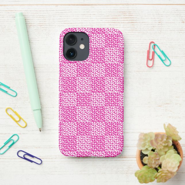 Funda Para iPhone Amor controlado en magenta y blanco (En el escritorio)