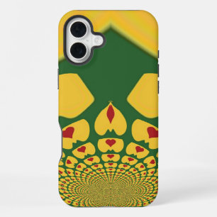 Funda Para iPhone 16 Plus Amor en Colores Rasta: Corazones Reggae   Rojo Dor