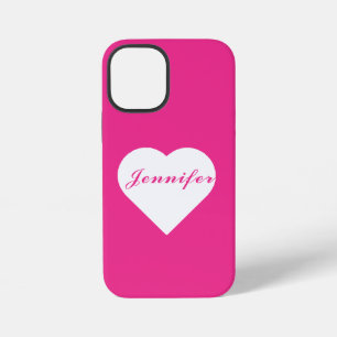 Funda Para iPhone 12 Mini Amor lindo personalizado rosa blanco caligrafía mi