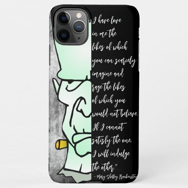 Funda Para iPhone Amor y rabia citan a monstruo de Frankenstein, She (Reverso)