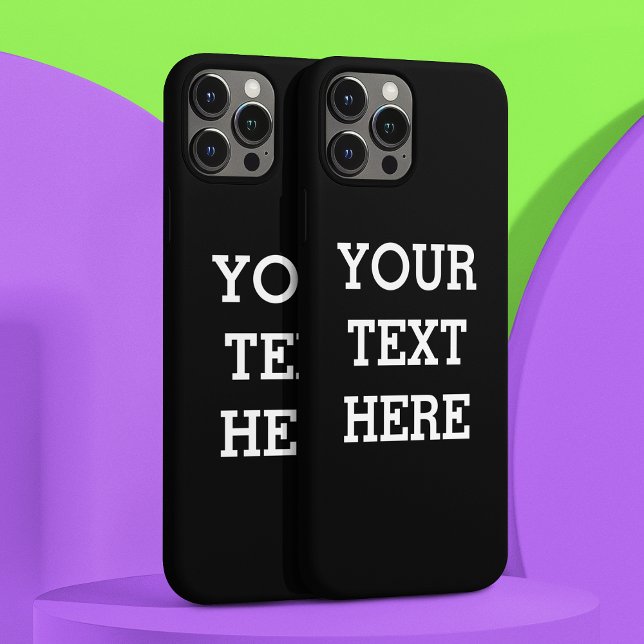 Funda Para iPhone Añadir su propio texto Personalizado aquí negro y  (Subido por el creador)