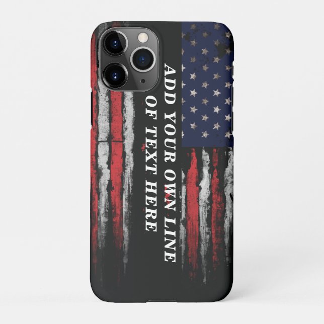 Funda Para iPhone Añadir tu propio texto a la bandera norteamericana (Reverso)