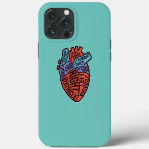 Funda Para iPhone 13 Pro Max Anatomía del Corazón Escuela de Medicina Estudiant