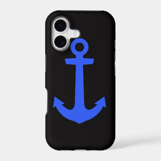 negro y azul del ancla del caso del iPhone