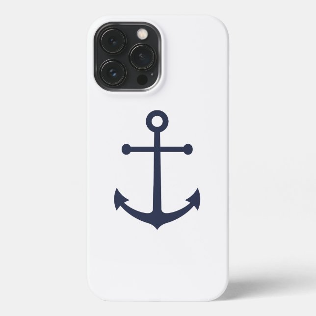 Funda Para iPhone Anclaje azul de la Marina Náutica (Reverso )