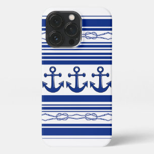 Funda Para iPhone 13 Pro Anclas Náuticas Ropes And Stripes