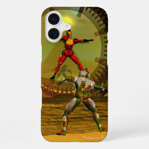 Funda Para iPhone 16 Plus ANDROID XENIA CONOCE A CYBORG TITAN Ciencia Ficció