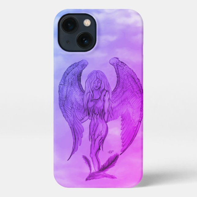 Funda Para iPhone Ángel al estilo tatuaje (Reverso )