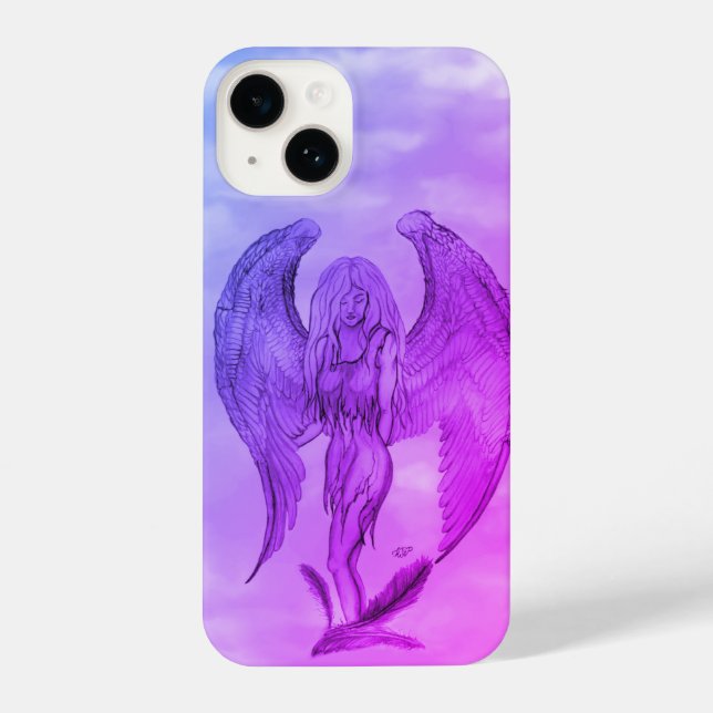 Funda Para iPhone Ángel al estilo tatuaje (Reverso )
