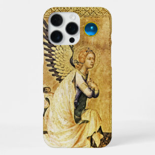 Funda Para iPhone 16 Pro Max ÁNGEL DE LA ANUNCIACIÓN EN ORO Y AZUL, Pergamino