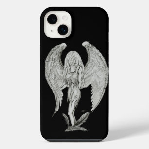 Funda Para iPhone 14 Plus Ángel - Diseño en Blanco y Negro