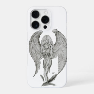 Funda Para iPhone 16 Pro Ángel - Diseño en Blanco y Negro