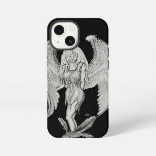 Funda Para iPhone 13 Mini Ángel - Diseño en blanco y negro