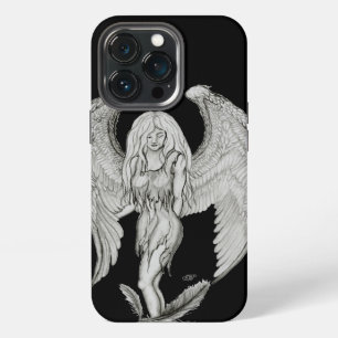 Funda Para iPhone 13 Pro Ángel - diseño en blanco y negro