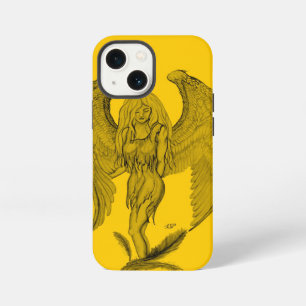 Funda Para iPhone 13 Mini Ángel - diseño negro y amarillo