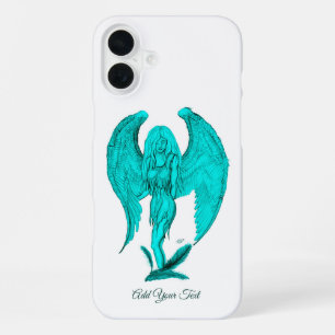 Funda Para iPhone 16 Plus Angel, diseño negro y verde