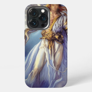 Funda Para iPhone 13 Pro Ángel en coche azul llevando una espada