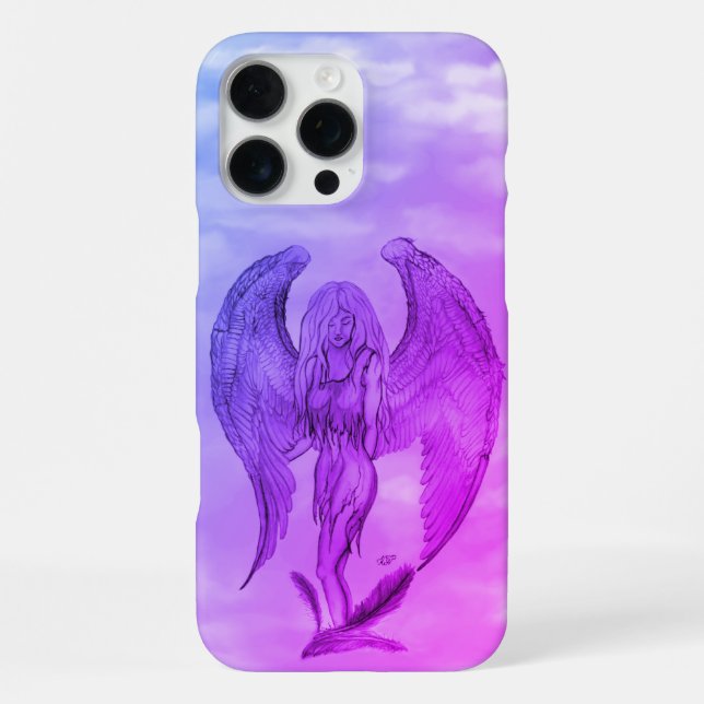Funda Para iPhone Ángel en estilo de tatuaje (Reverso )