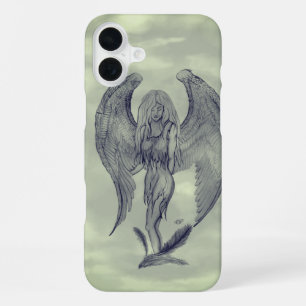 Funda Para iPhone 16 Plus Ángel en estilo de tatuaje